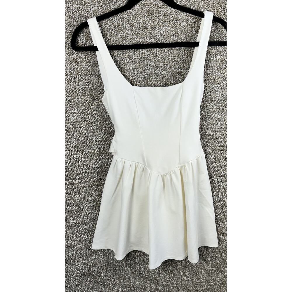 Altard State Dress Womens XS Ivory Sundress Bow Back Scoop Back Square Neck